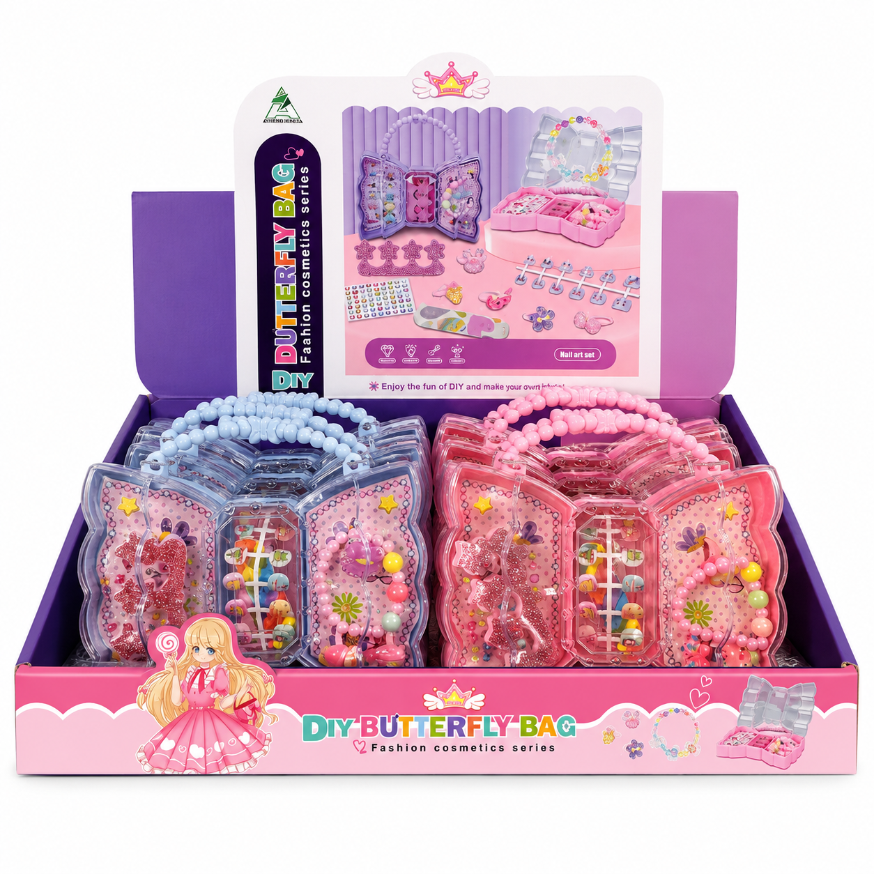 Butterfly Nail Set - Pink or Blue